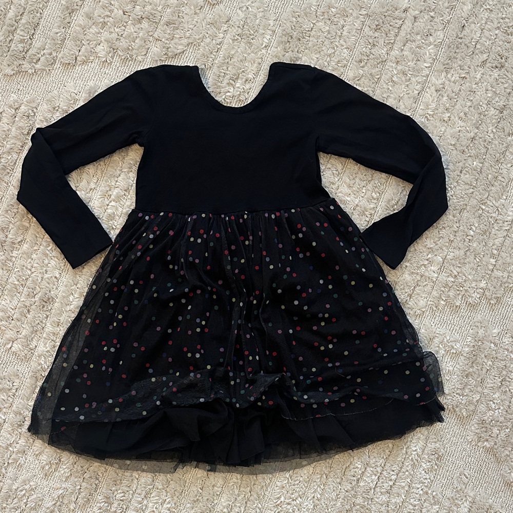 Hanna Andersson Black Dress with Colorful Dots